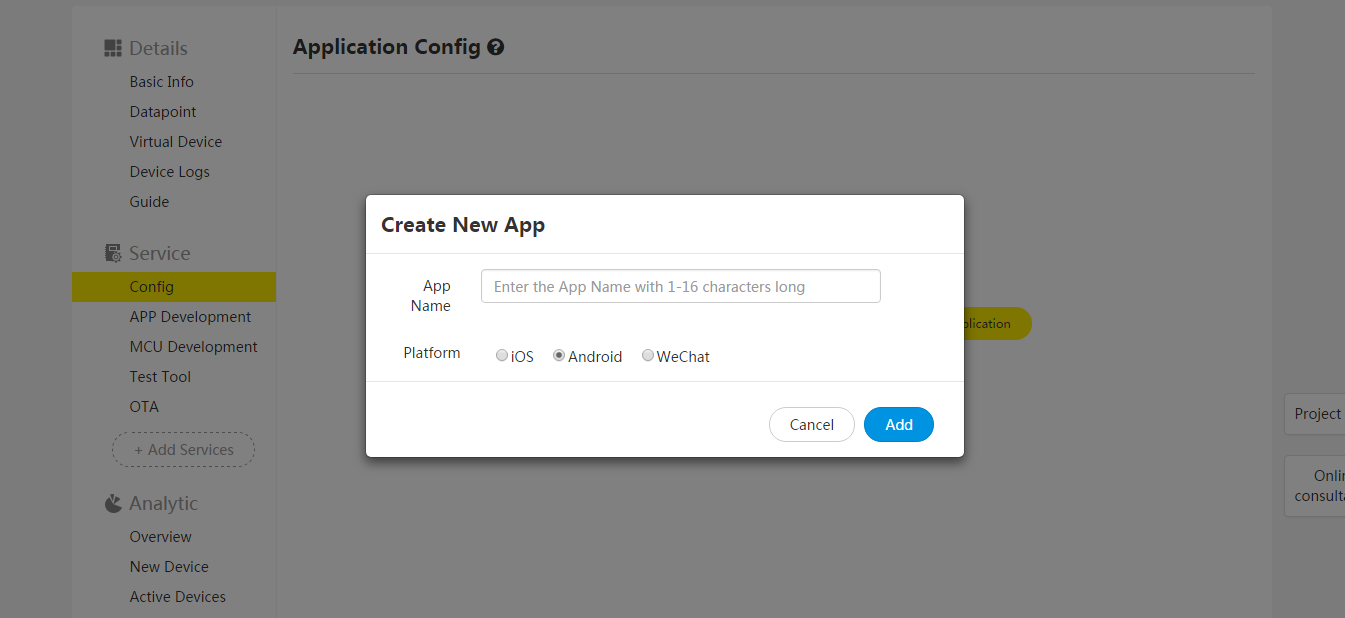 Create an application