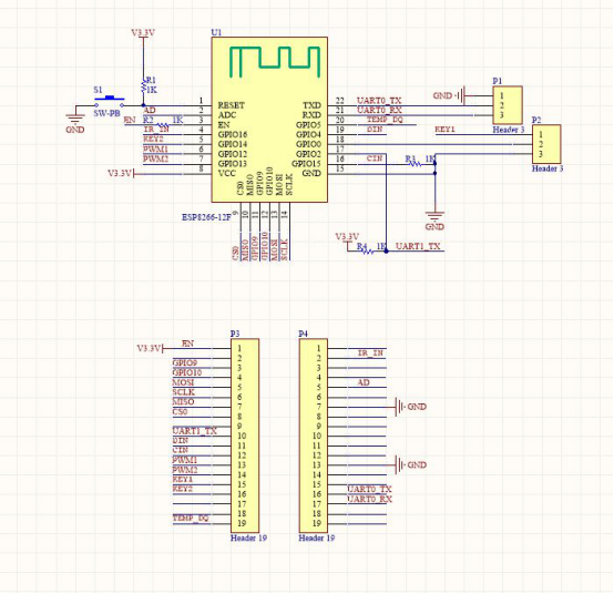 ESP8266模组接口原理图
